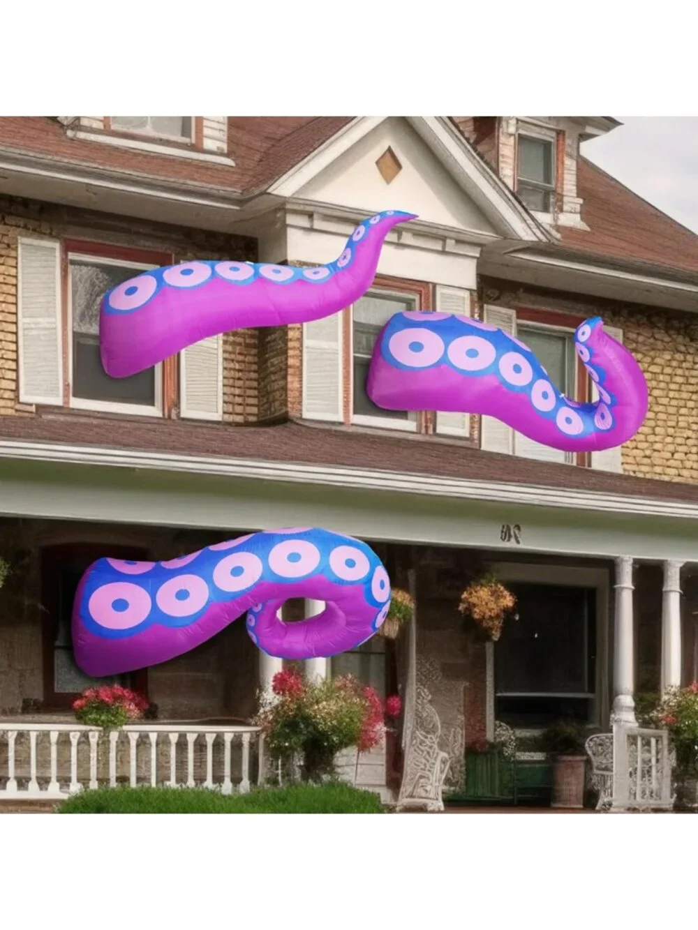 3 Pcs Halloween Inflatables - LED Octopus Tentacle Decorations for Outdoor Lawn